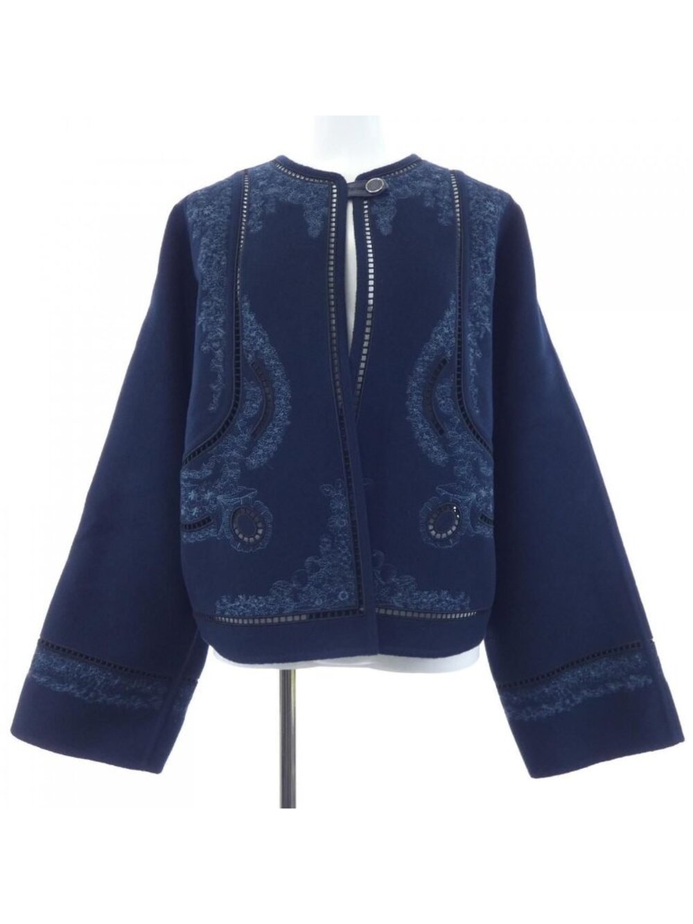 Hermes Collarless Jacket Navy